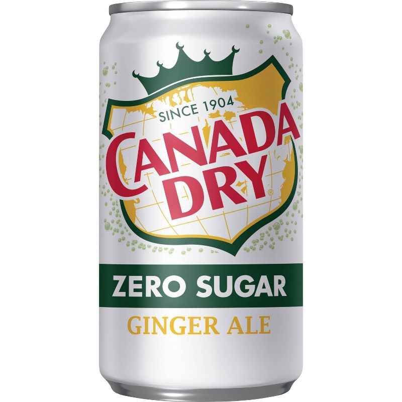 Canada Dry Zero Sugar Ginger Ale Soda - 10pk/7.5 fl oz Mini Cans