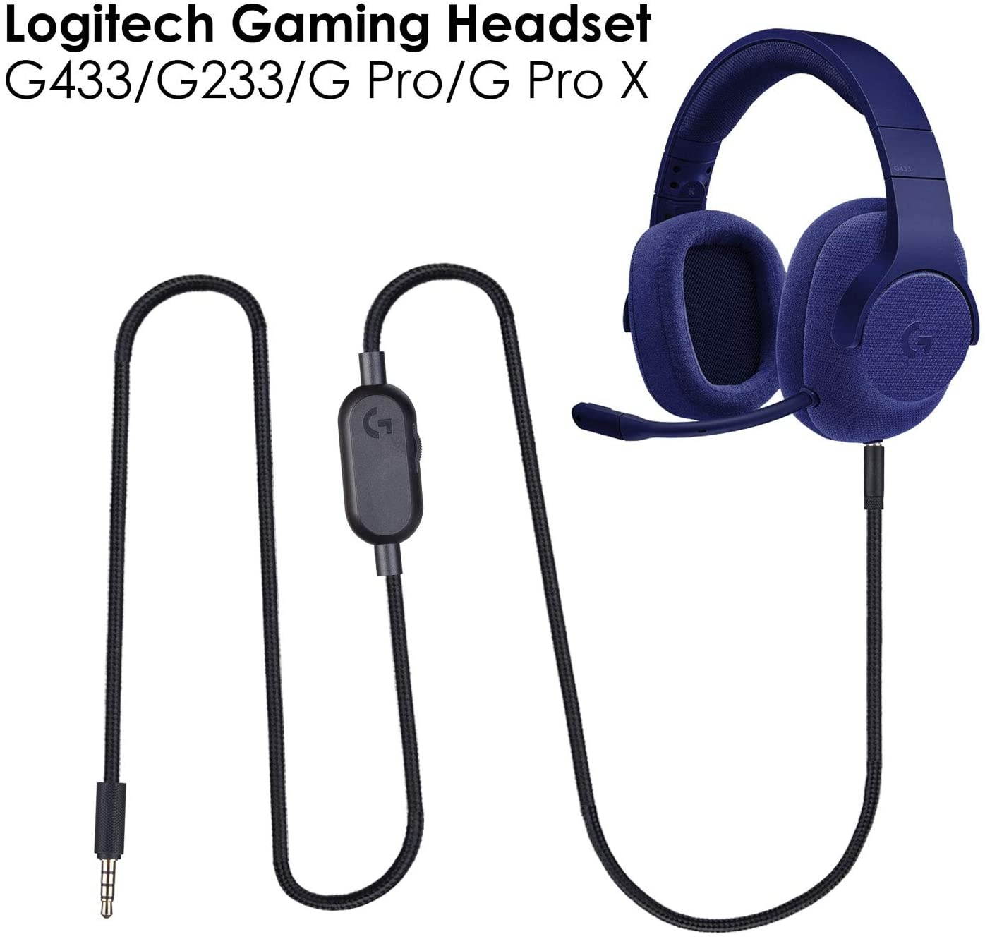 2.0M Replacement Cable for Logitech Wired G433/G233 Headset Also Working for Logitech Gaming Headset G Pro/G Pro X
