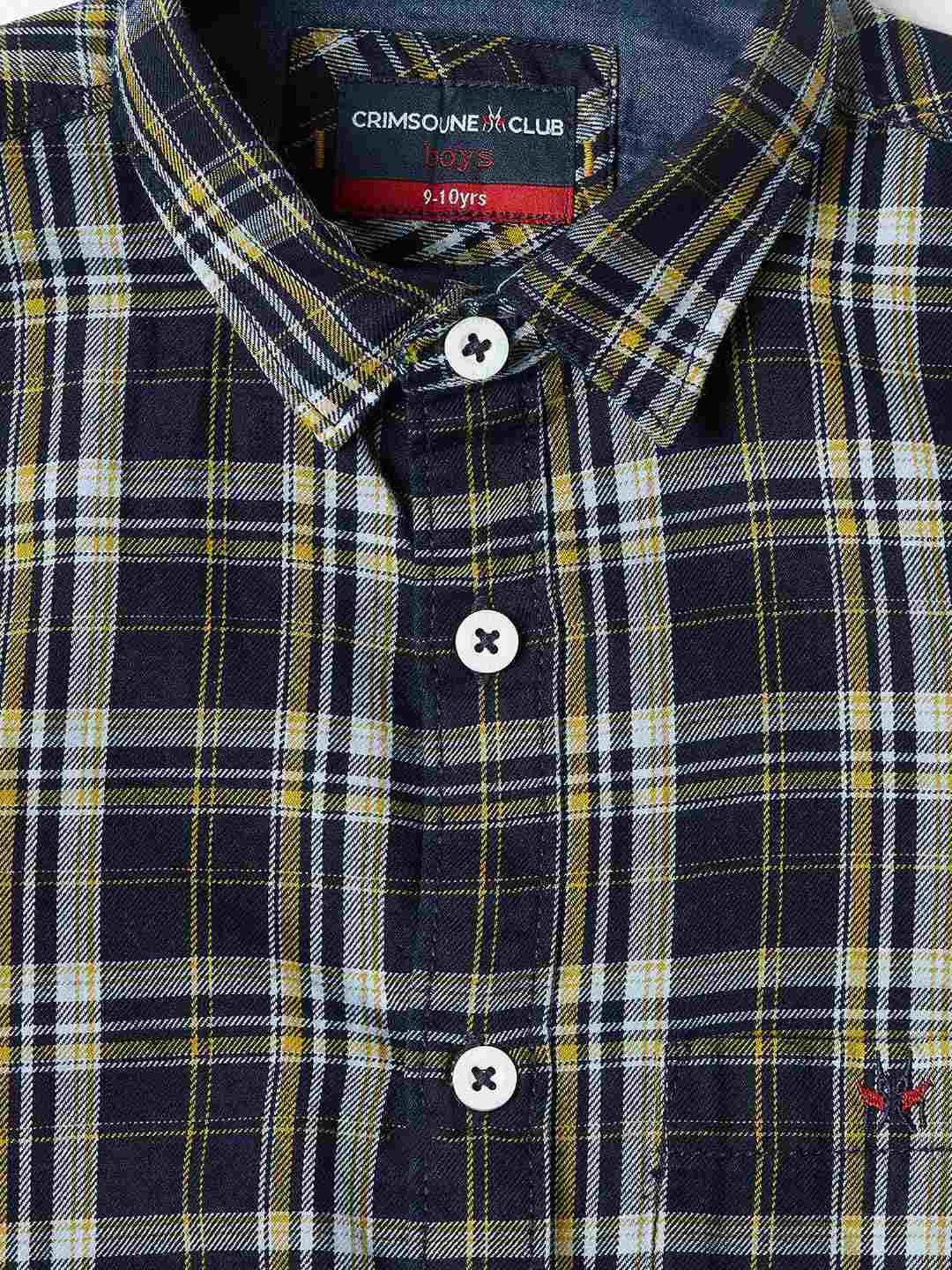 Crimsoune Club Kids Multicoloured Cotton Chequered Shirt