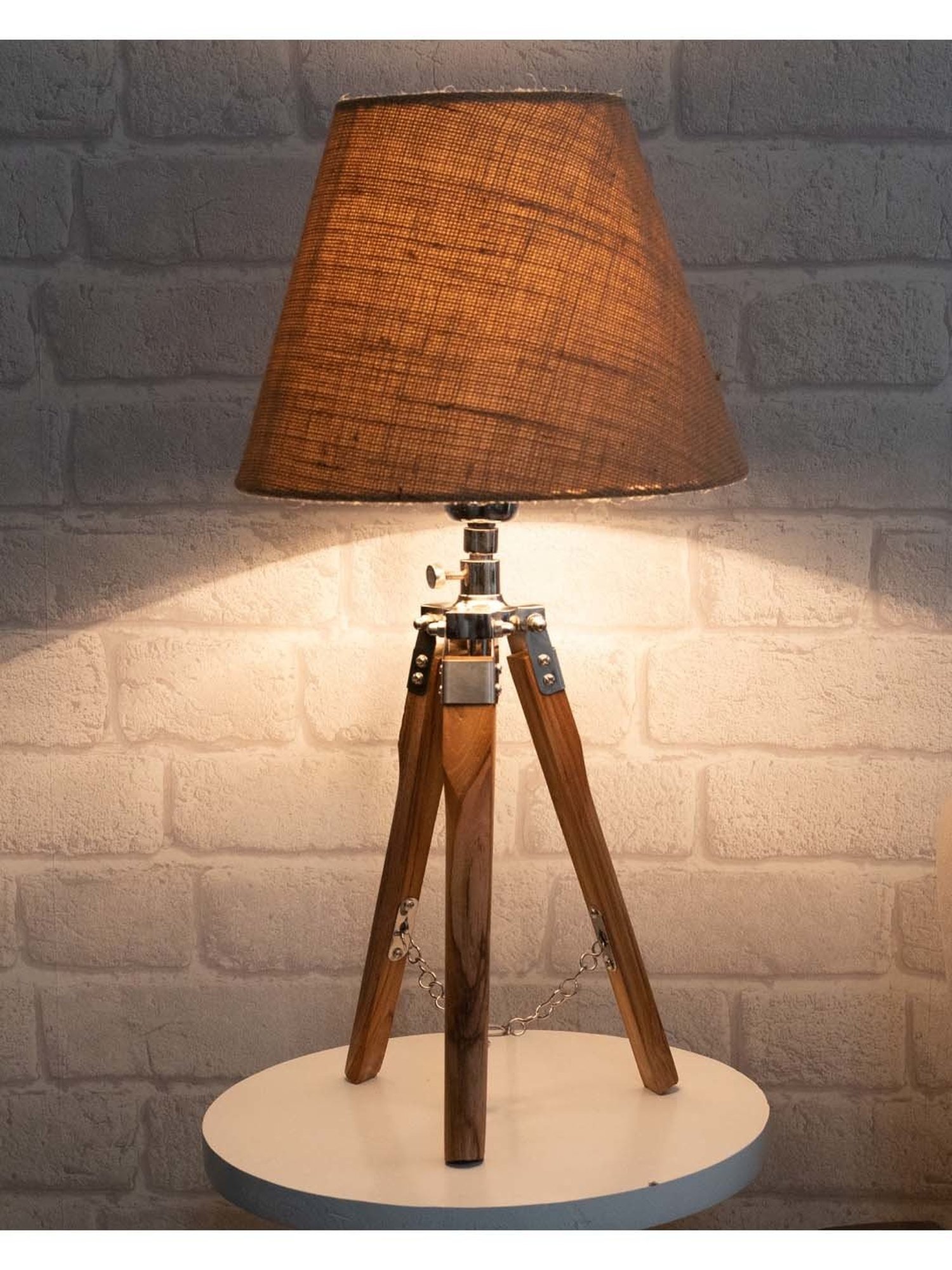Homesake 'Modern' Brown Wood Table Lamp with Base - Set of 1