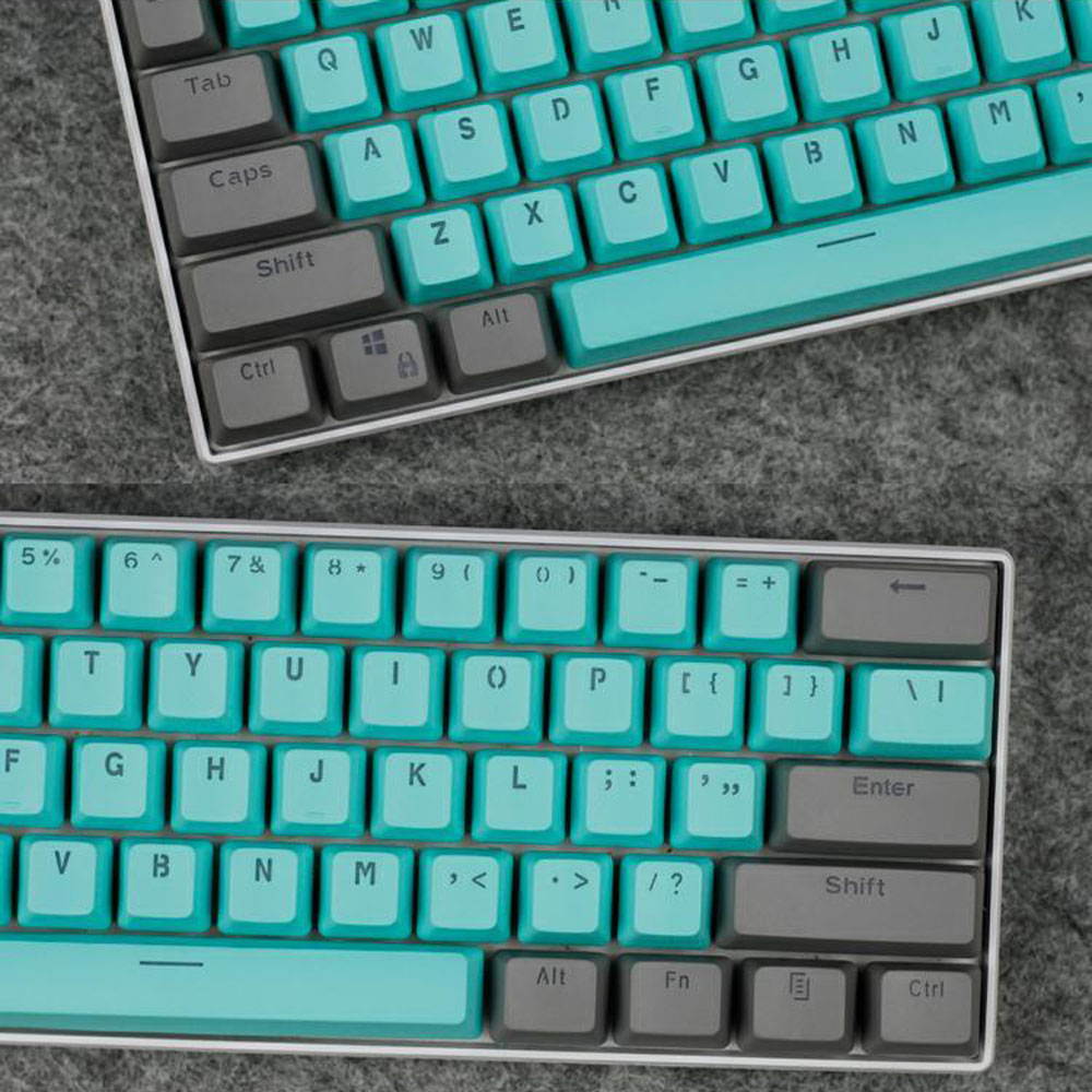 CUUWE 61 PBT Keycaps for 60 Percent Keyboard, Backlit Keycap Set for Mechanical Gaming Keyboard OEM Profile Keycaps with Key Puller for Cherry MX Switches GH60/RK61/GK61/Annie pro 2