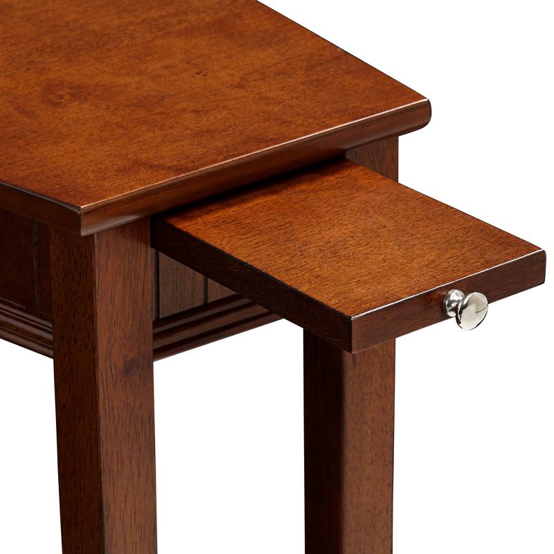 Elm Lane Bentley-II 16" Wide Cherry Wood Wedge Accent Table