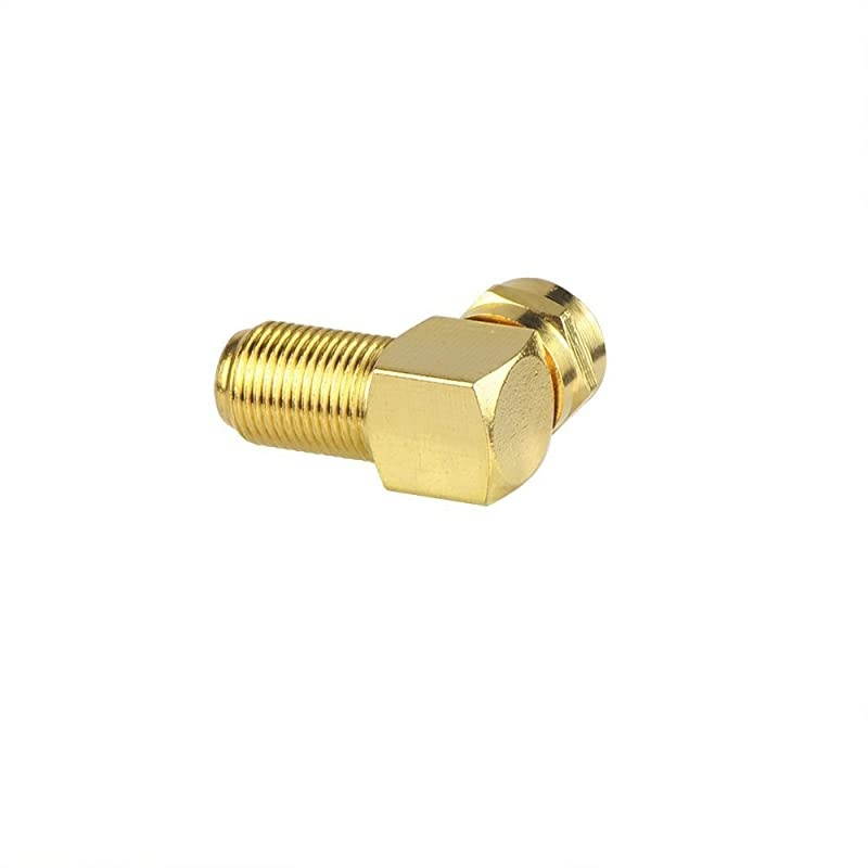 5Pack 90 Degree Coaxial Connector Right Angle FType RG6 Male to Female Adapter Gold Plated