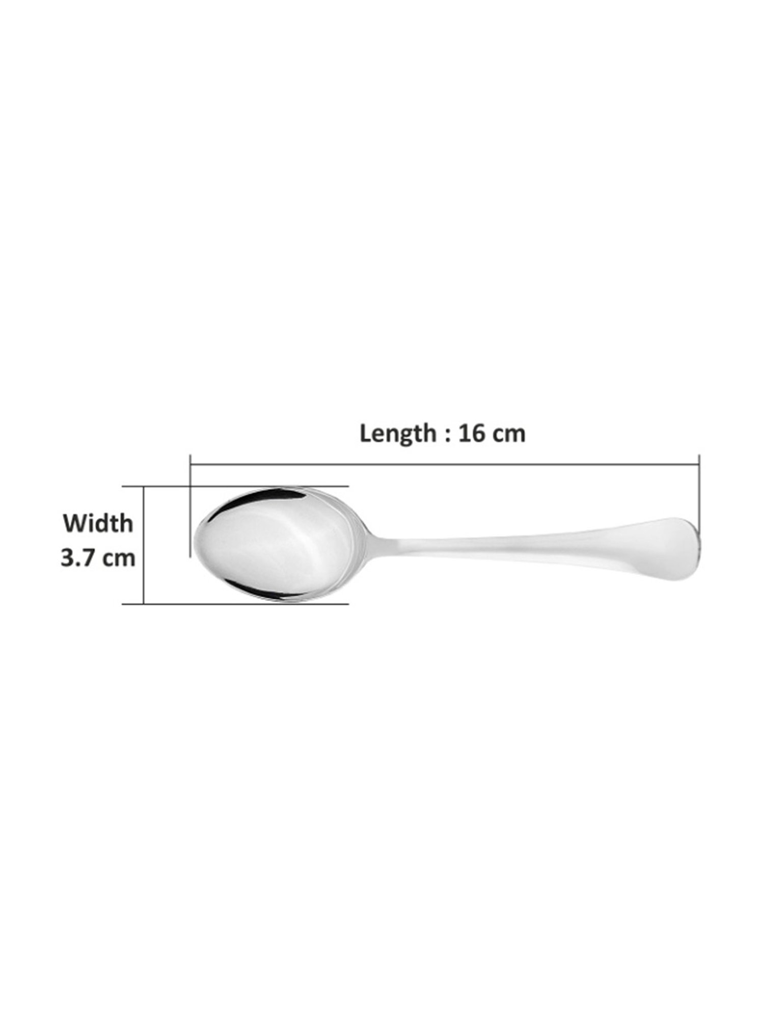 Sumeet Stainless Steel Premium Quality Baby / Medium Spoon set of 6 Pc � (16cm L) (1.6mm Thick)