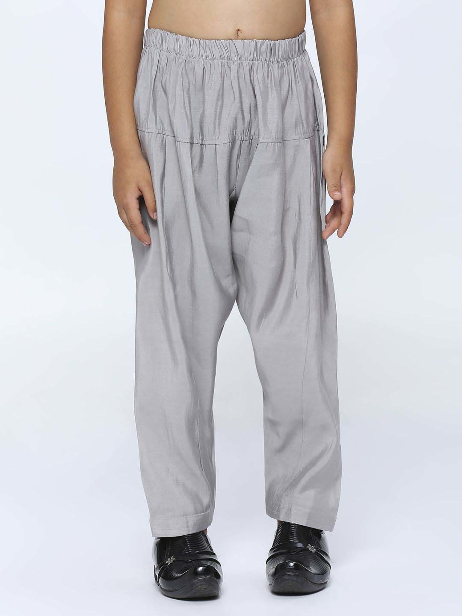 Kids Island Boys Grey Sequence Full Sleeves Kurta Set