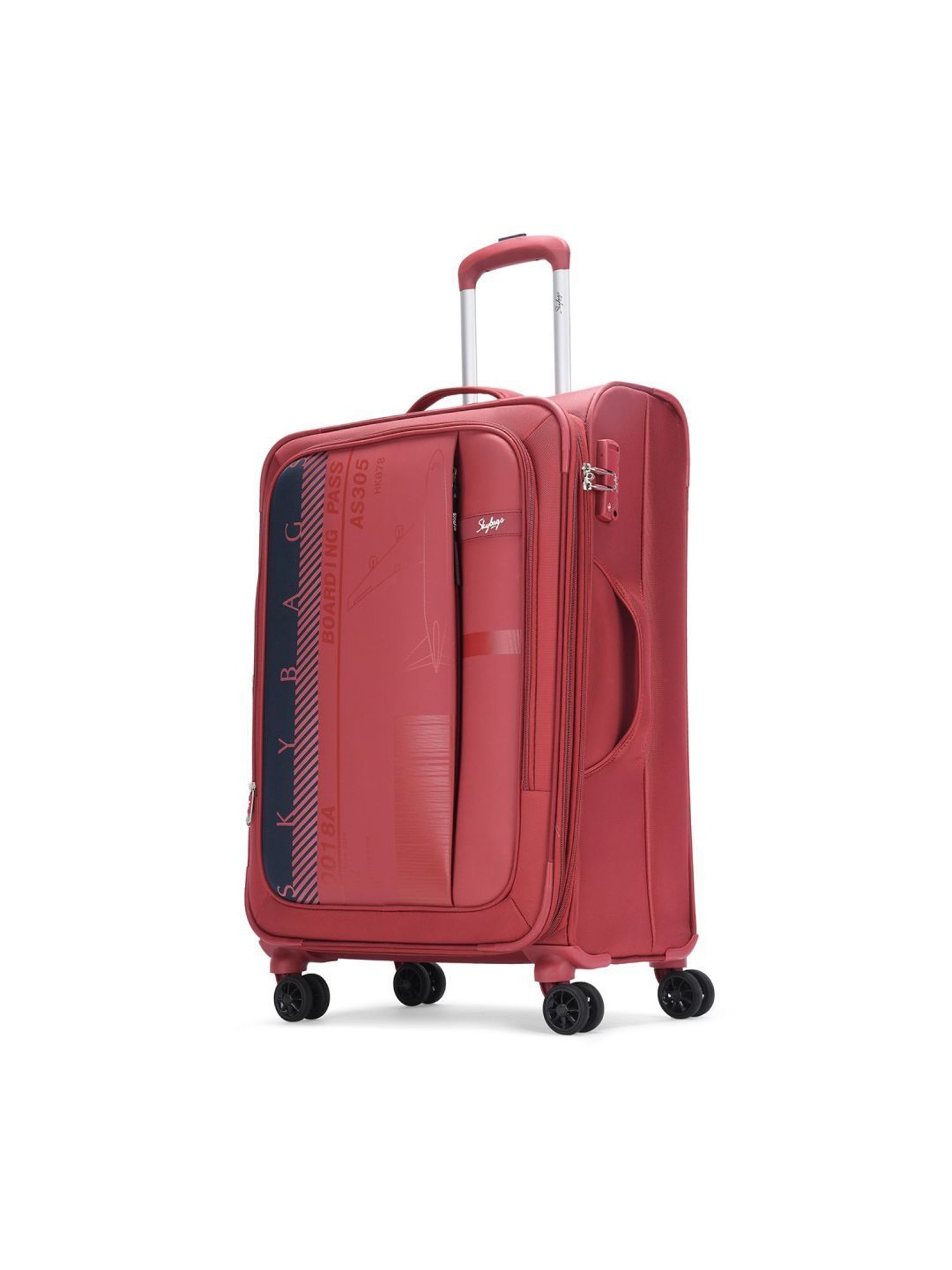 Skybags Airway Pro Red Printed Soft Medium Trolley Bag - 30 cm
