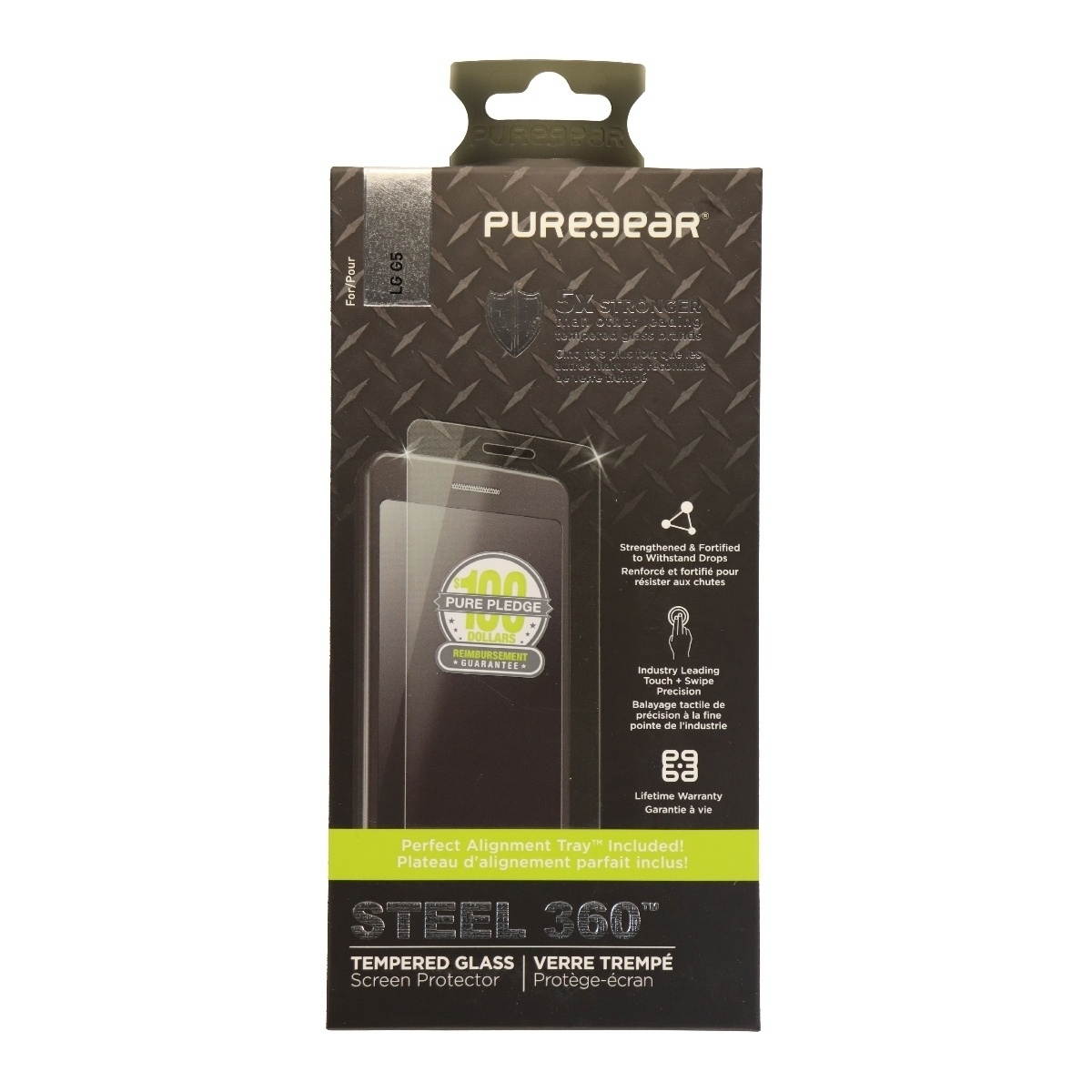 PureGear Steel 360 Tempered Glass Screen Protector for LG G5 - Clear