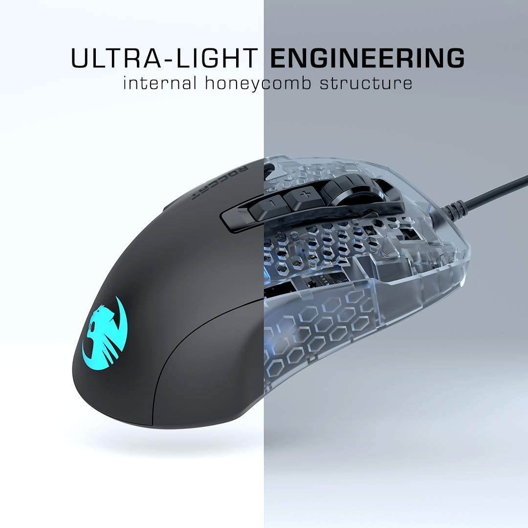 ROCCAT ROC-11-730 Kone Pure Ultra - Light Ergonomic Gaming Mouse (16000 Dpi Optical Sensor RGB Lighting Ultra Light) Pink