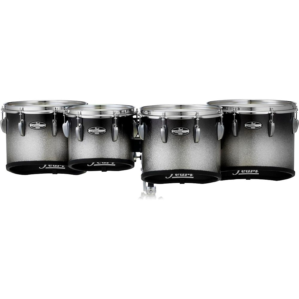 Pearl Championship CarbonCore Marching Tenor Drums Quad Sonic Cut 10, 12, 13, 14 in. Black Silver Burst #368