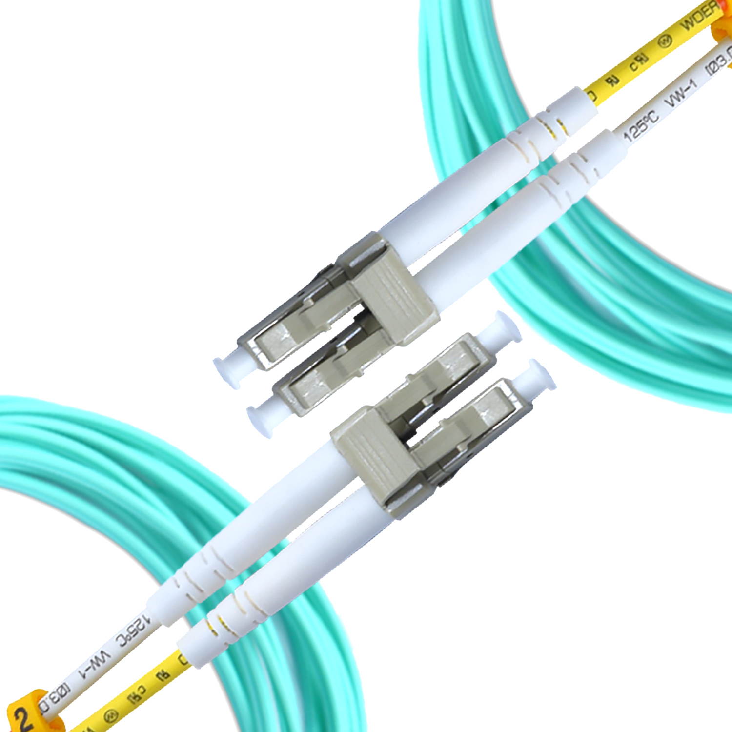 Fiber Patch Cable | LC to LC Multimode Duplex OM4 50/125 Jumper Cord | 1M (3.28ft) 40gb Fiber Optic Cable (Aqua)