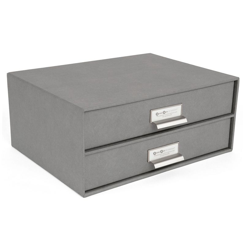 Birger 2 Drawer File Box Gray - Bigso Box of Sweden