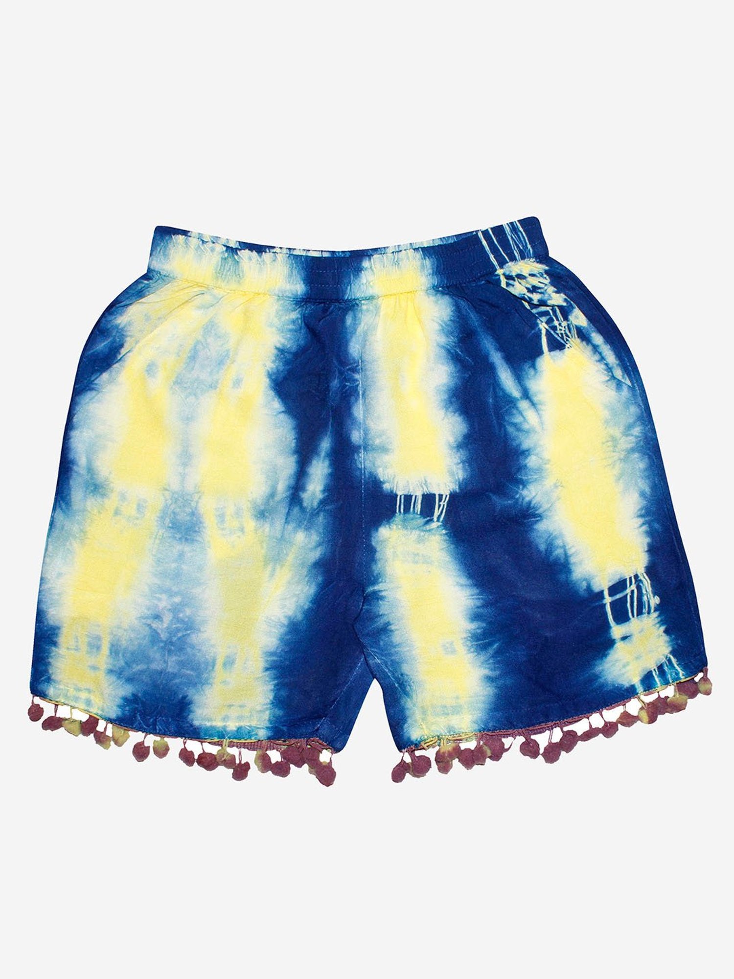 HELLCAT Kids Yellow & Navy Printed Shorts (Pack Of 2)
