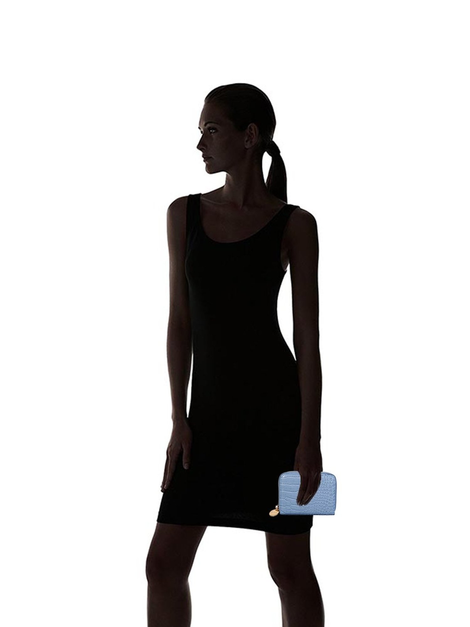 Lino Perros Core Blue Textured  Zip Around Wallet for Women