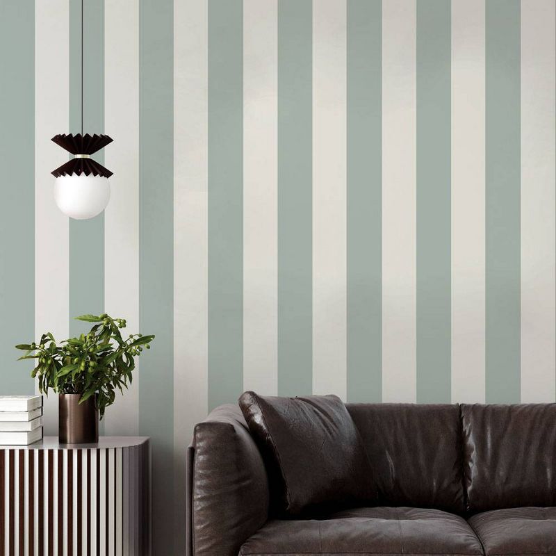 Tempaper Striped Peel and Stick Wallpaper Seafoam Green