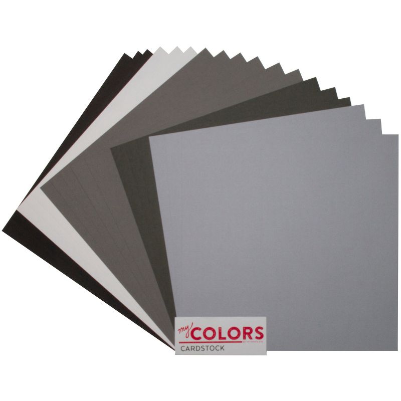 My Colors Canvas Cardstock Bundle 12"X12" 18/Pkg-Gray Tones