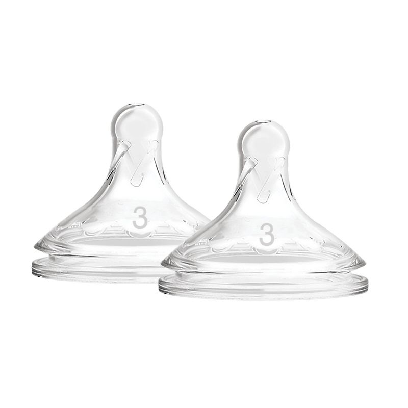 Dr. Brown's Level 3 Options+ Wide-Neck Baby Bottle Nipple, Fast Flow, 2pk