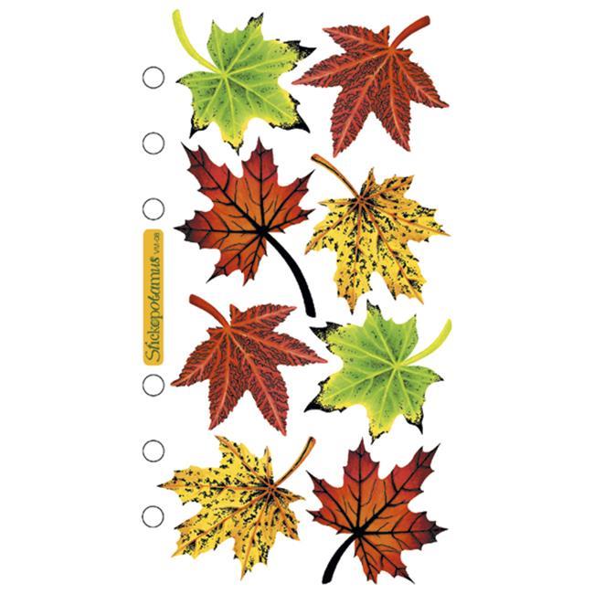 Sticko SPVM-08 Sticko Vellum Stickers-Maple Leaves