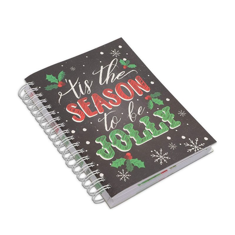 Christmas Spiral Address Card List Book with A-Z Tabs, 6.5x9"