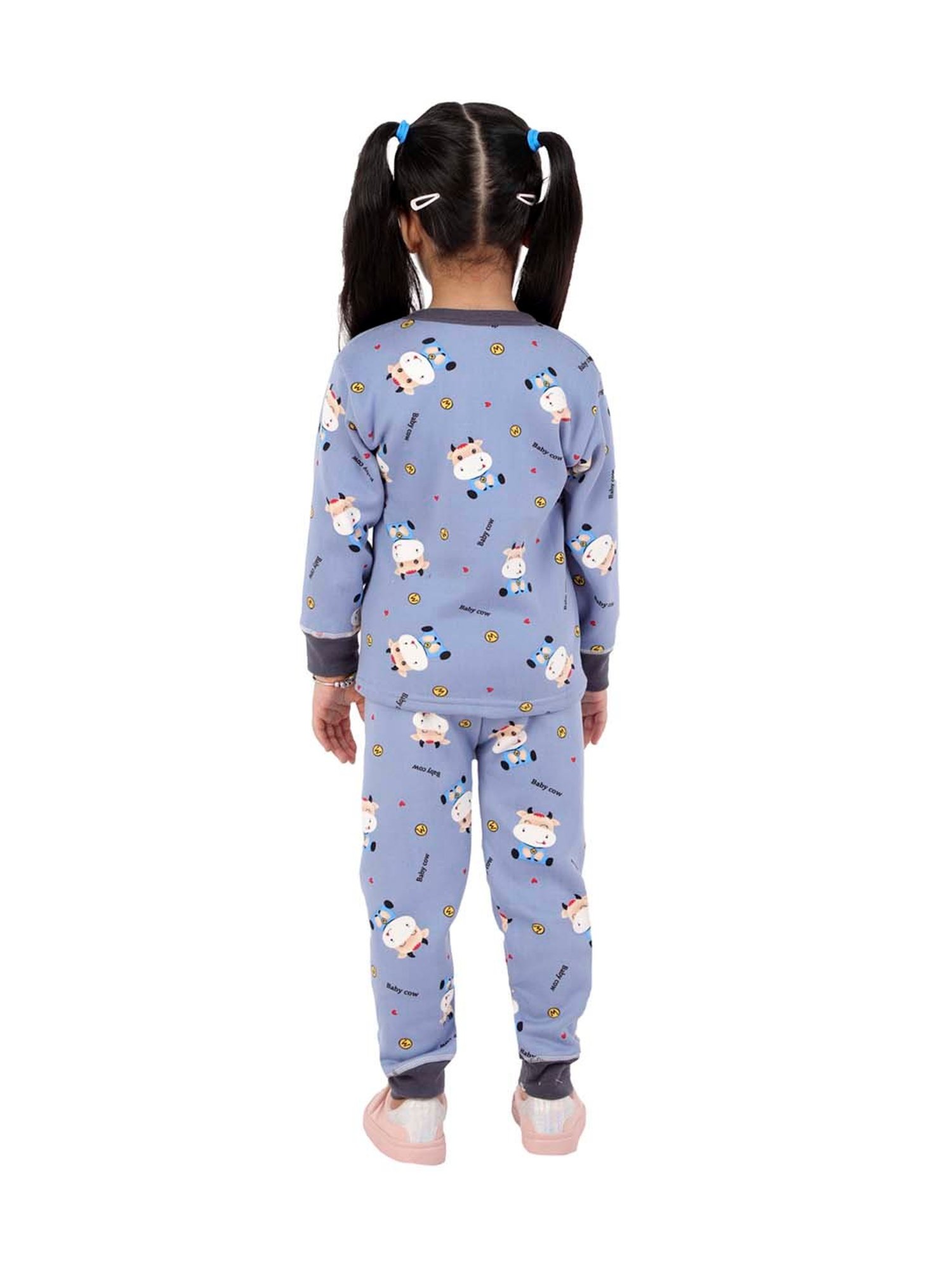 Ahhaaaa Kids Blue Printed Sweatshirt with Pants