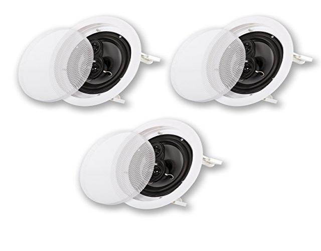 Acoustic Audio CS-IC83 In Ceiling 8" Home Theater 3 Speaker Set 3 Way Flush Mount