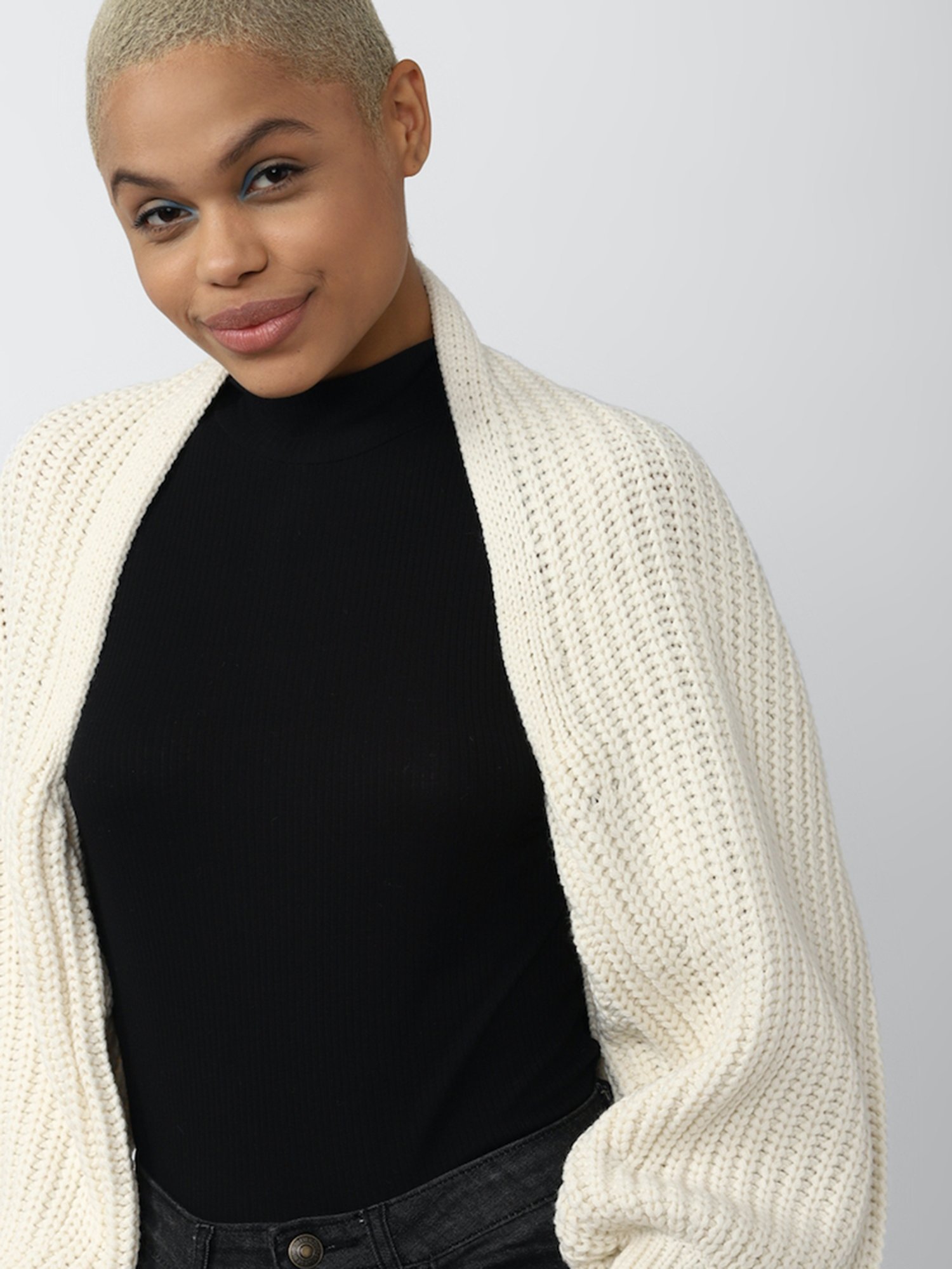 Forever 21 Cream Textured Sweater