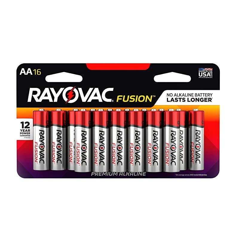 Fusion AA Batteries Premium Alkaline Double A Batteries 16 Battery Count