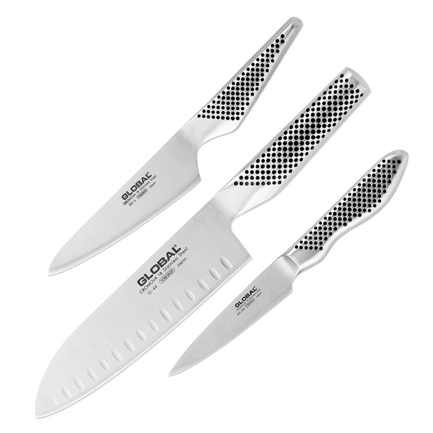 Global 3 Piece Santoku Knife Set
