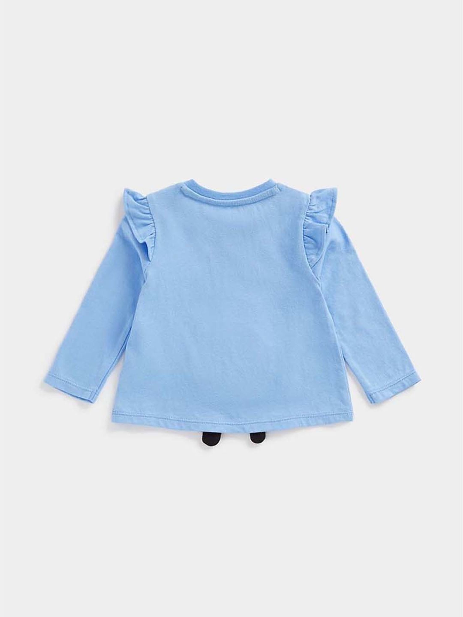 Mothercare Kids Blue Cotton Embellished Full Sleeves Top