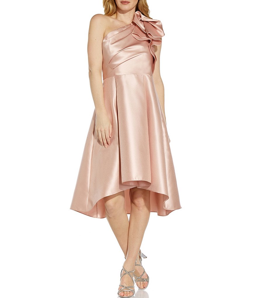 Adrianna Papell Mikado One Shoulder Party Dress