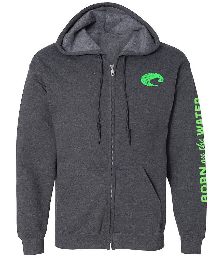Costa Species Shield Long-Sleeve Zip-Front Fleece Hoodie