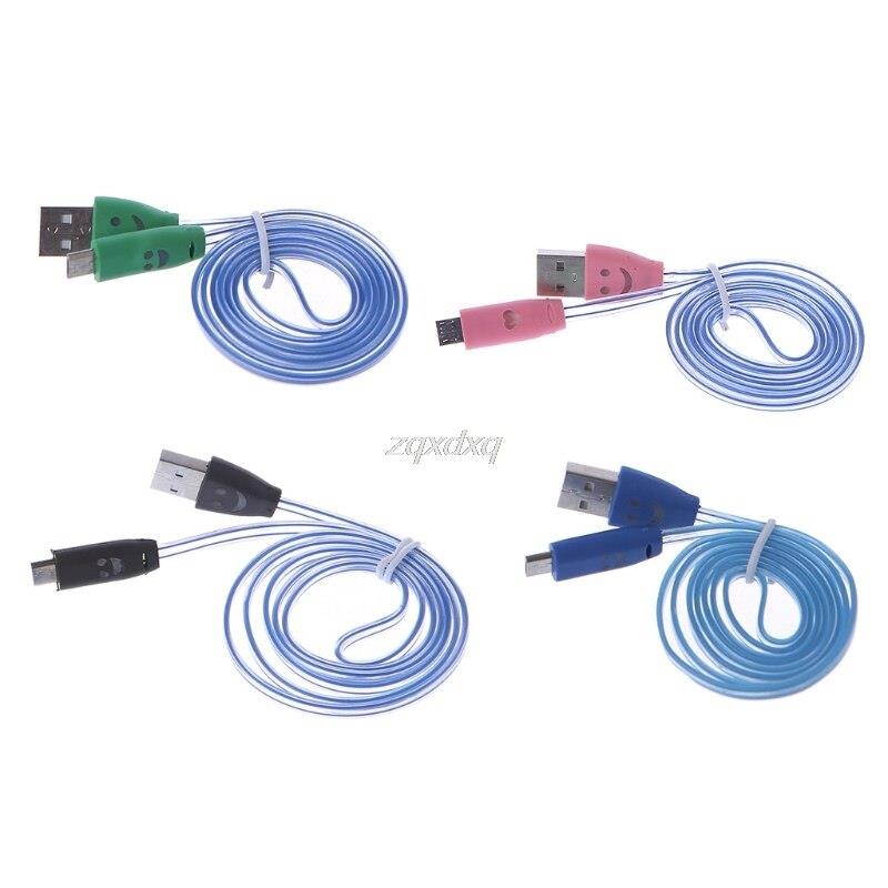 LED Colorful Light Glow Micro USB Data Sync Charging Cable For Android Phone Nov01 Drop ship