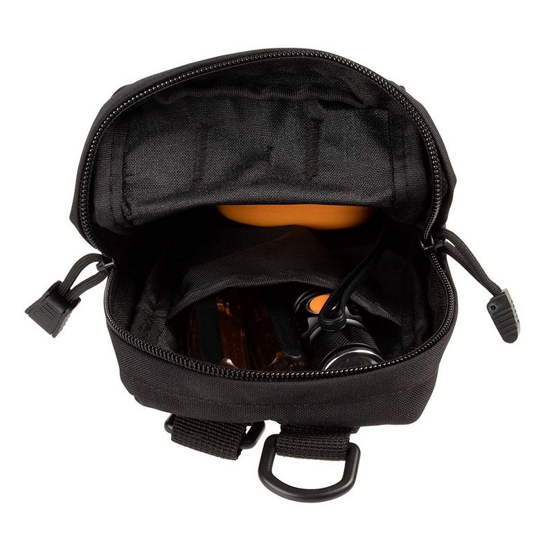 Juvale 2 Pack Molle Waist Pouches with D Rings, Waterproof Utility, Black (7.5 x 4.2 x 2 In)