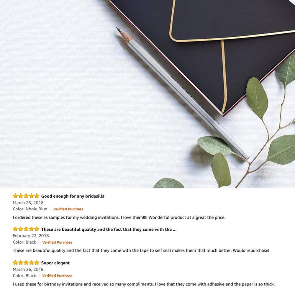 50 Pack, Size A7, 250GSM Luxury Invitation 5 x 7 Envelopes - For 5x7 Cards| Self Seal| Perfect for Weddings, Invitations, Photos, Graduation, Baby Shower| 5.25 x 7.25 Inches (Noble blue)