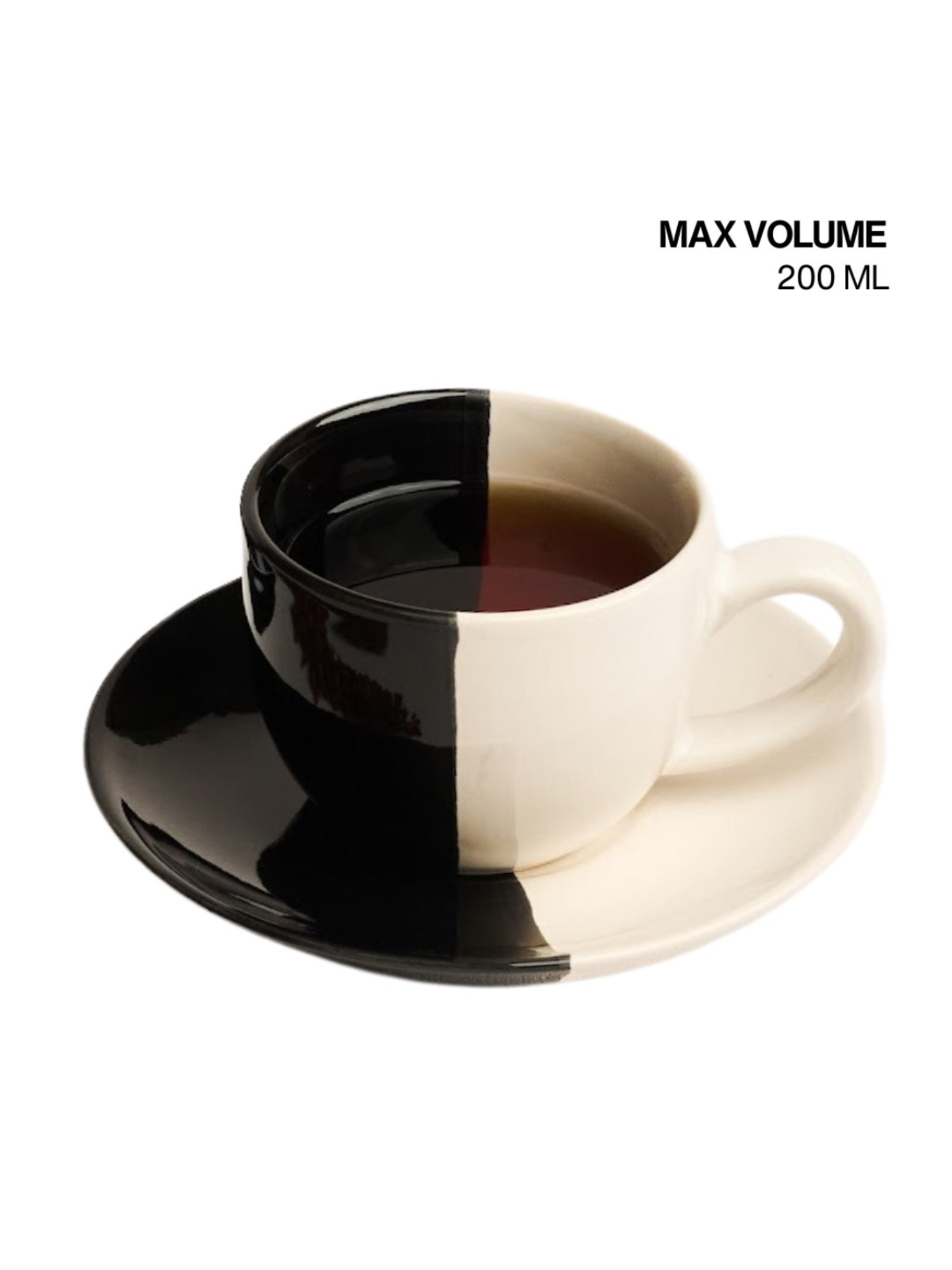 BlackCarrot Black & White Cup & Saucer Set of 2