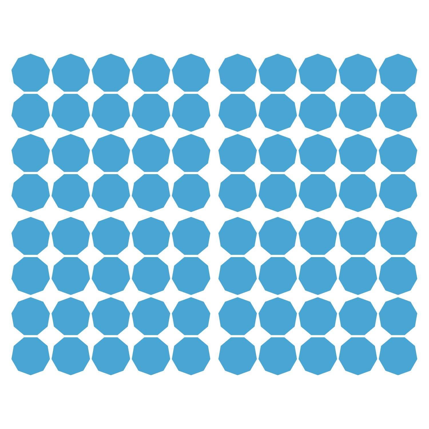 LiteMark 2 Inch Blue Nonagon Decals - Pack of 80