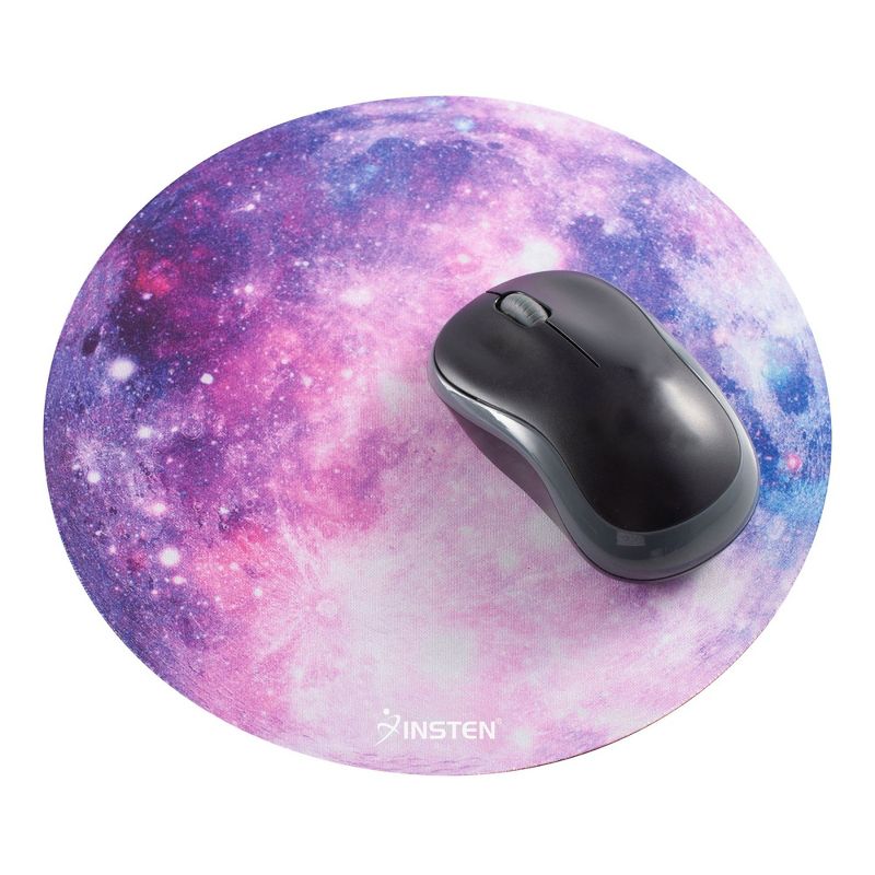 Insten Round Mouse Pad Galaxy Space Planet Moon Design Super Smooth Mousepad - Purple Nebula Space (8.4" x 8.4")