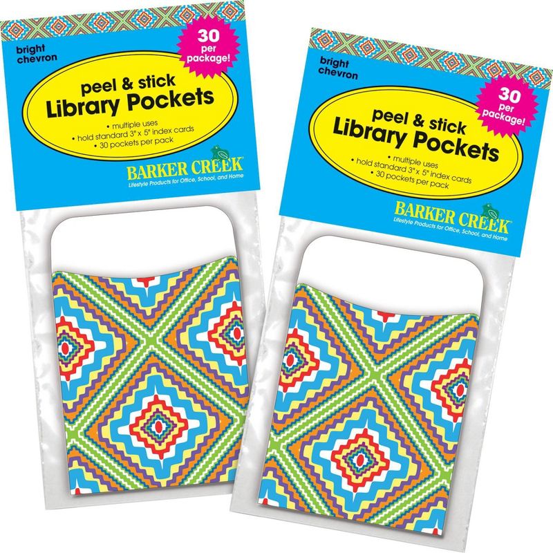 Barker Creek 60 Pockets Retro Rick Rack Library Pocket Set