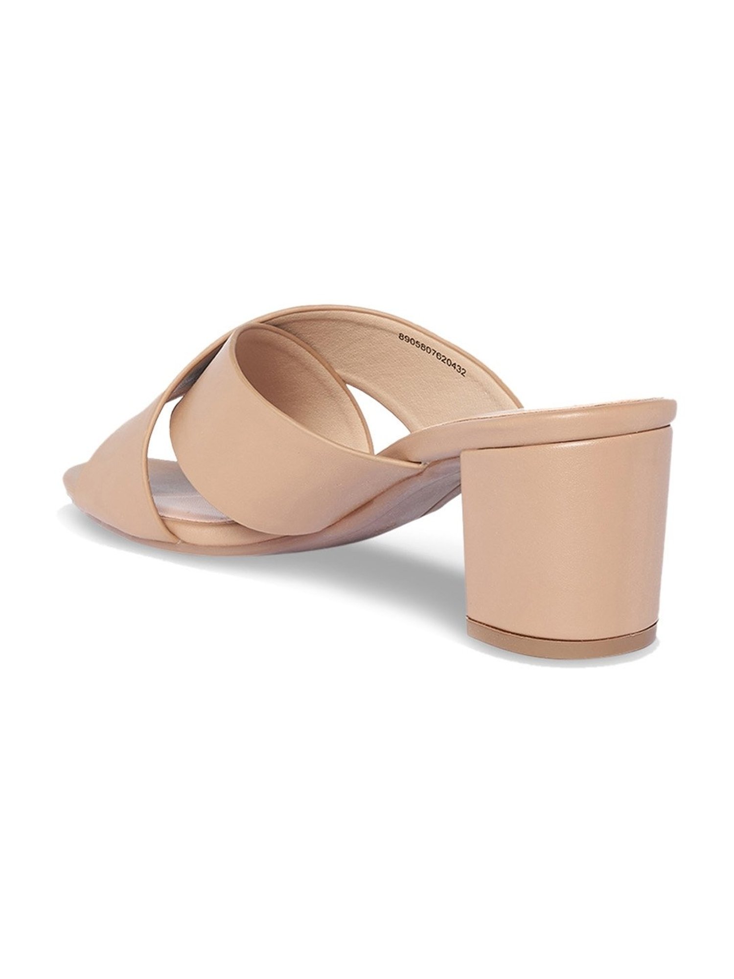 Forever Glam by Pantaloons Women's Tan Cross Strap Sandals