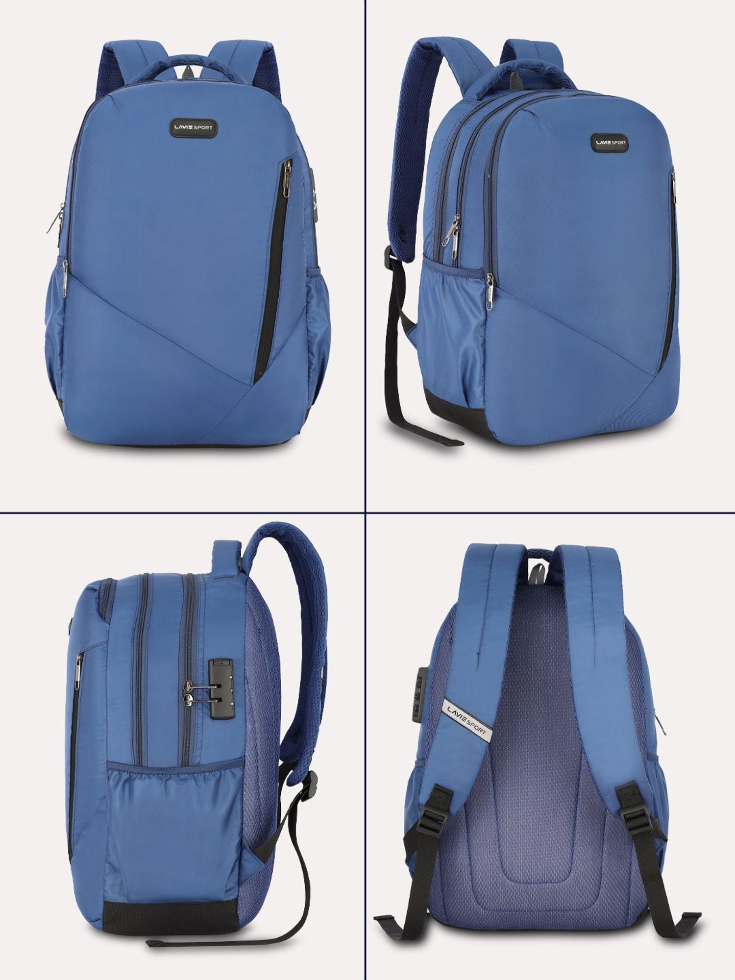 Lavie Sport Astro 36L Anti-theft Laptop Backpack For Men & Women (Navy)