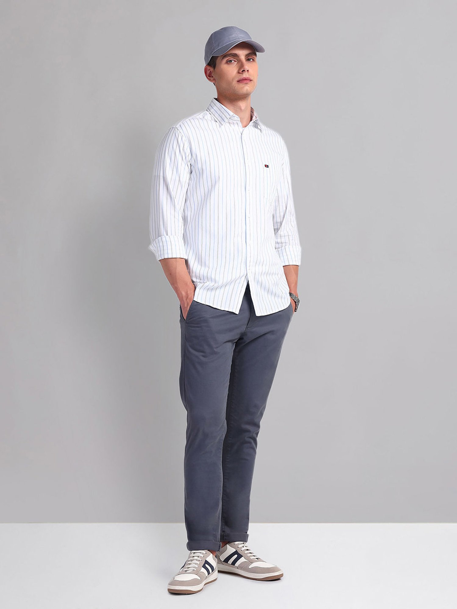 AD by Arvind Multicolor Slim Fit Striped Shirt