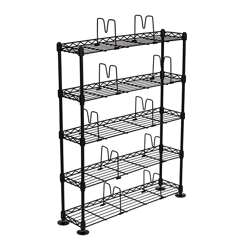 Maxsteel 5 Tier Shelving Heavy Gauge Steel Wire Media Shelving for 275 CDs152 DVDs Bluray or Games PN3010 in Black
