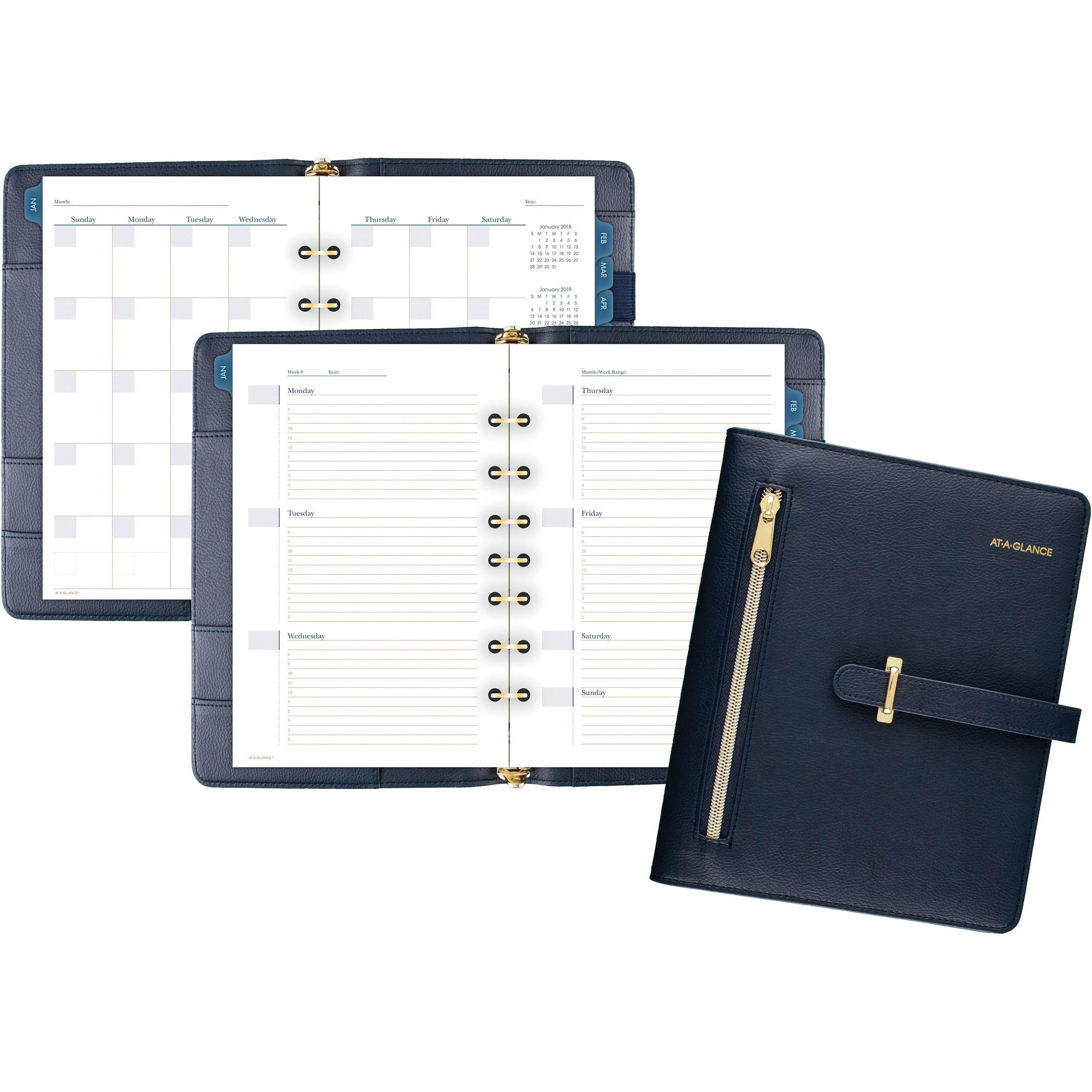 AT-A-GLANCE Planner Starter Set Undated 5-1/2"x8-1/2" Page Size Navy DR111804020
