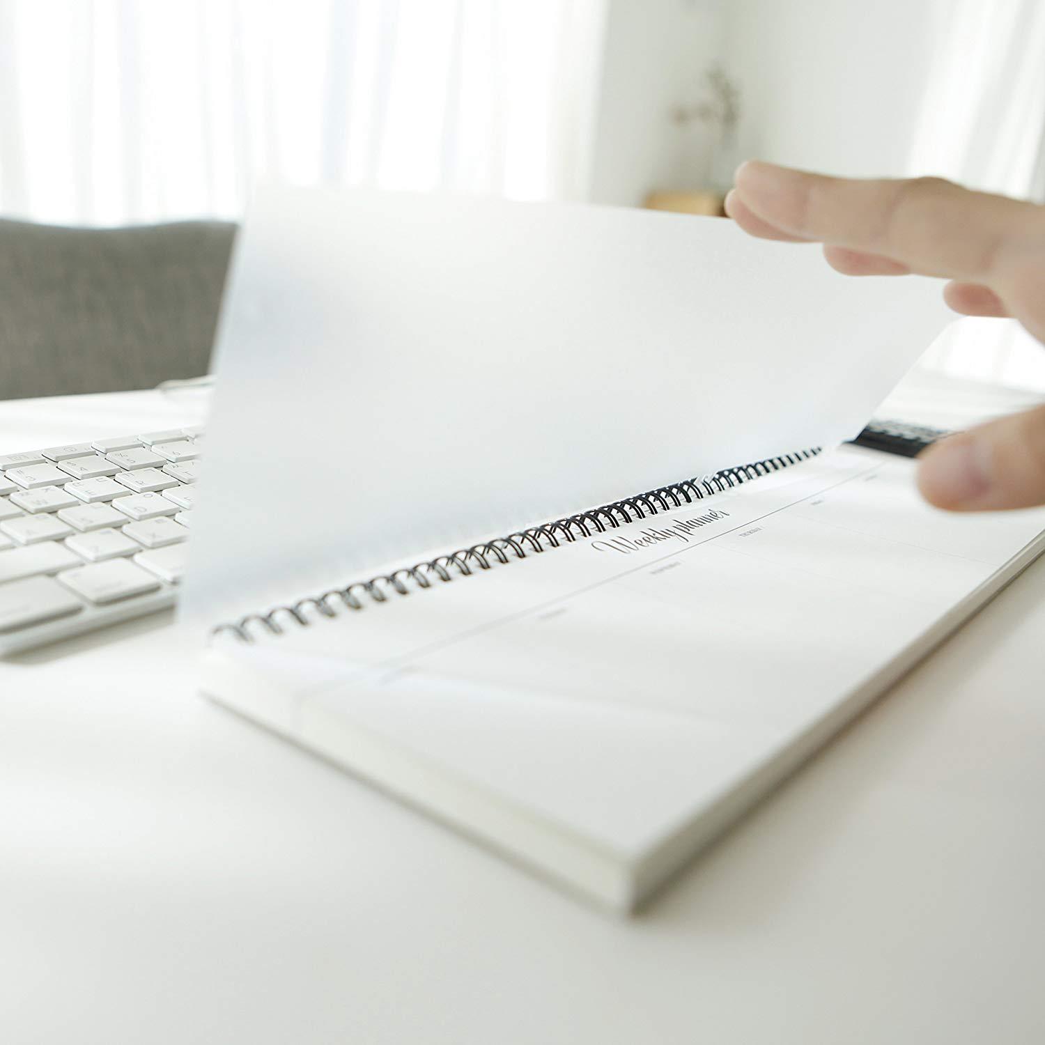 FUN DESIGN FAIR Weekly Planner Pad - Wirebound Undated Weekly Planner Pad, Weekly Scheduler Pad (White)