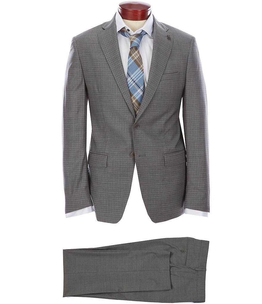 Psycho Bunny Slim Fit Tonal Check Wool Suit