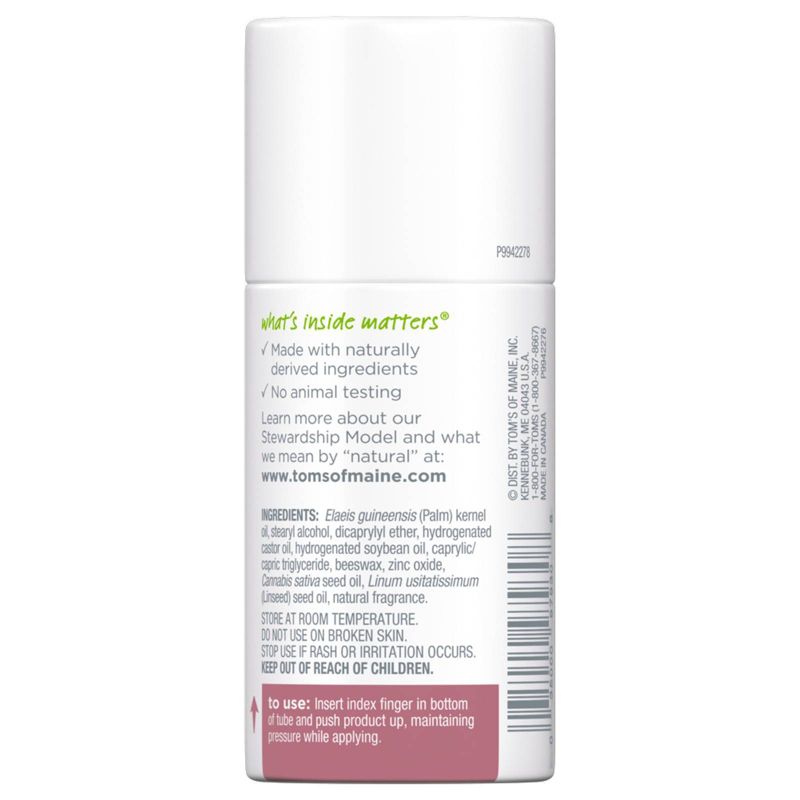 Tom's of Maine Natural Strength Plastic-Free Deodorant with Hemp Seed Oil, Fresh Rose  - 2oz