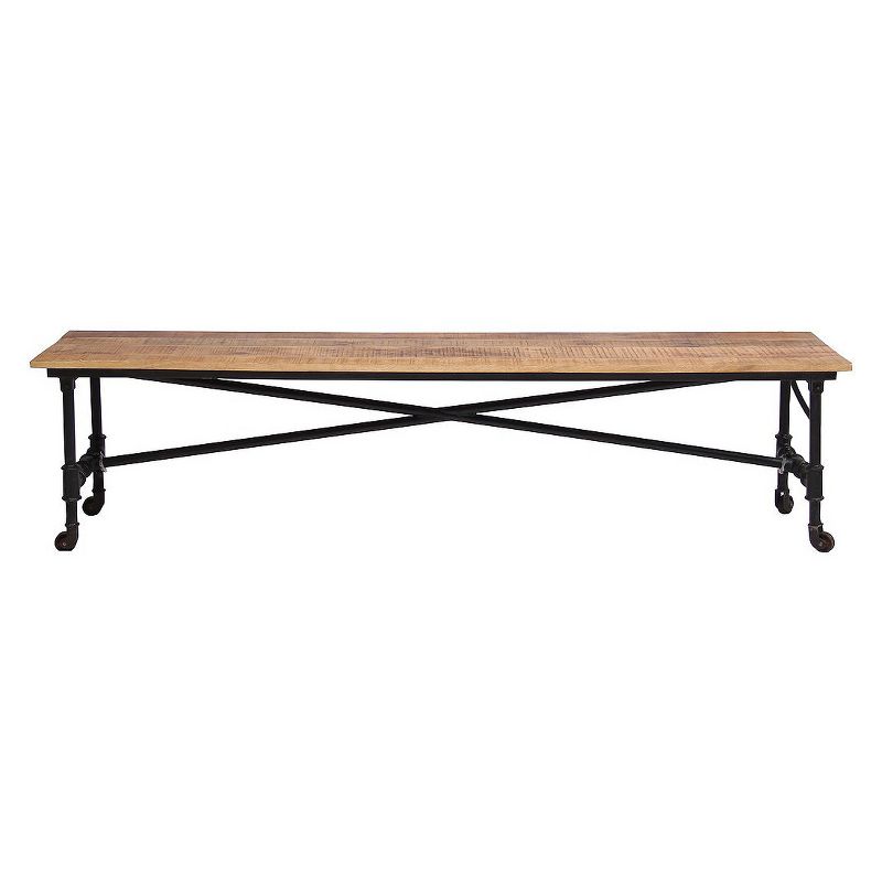 Reclaimed 71" Wood Bench with Iron Wheels - Timbergirl