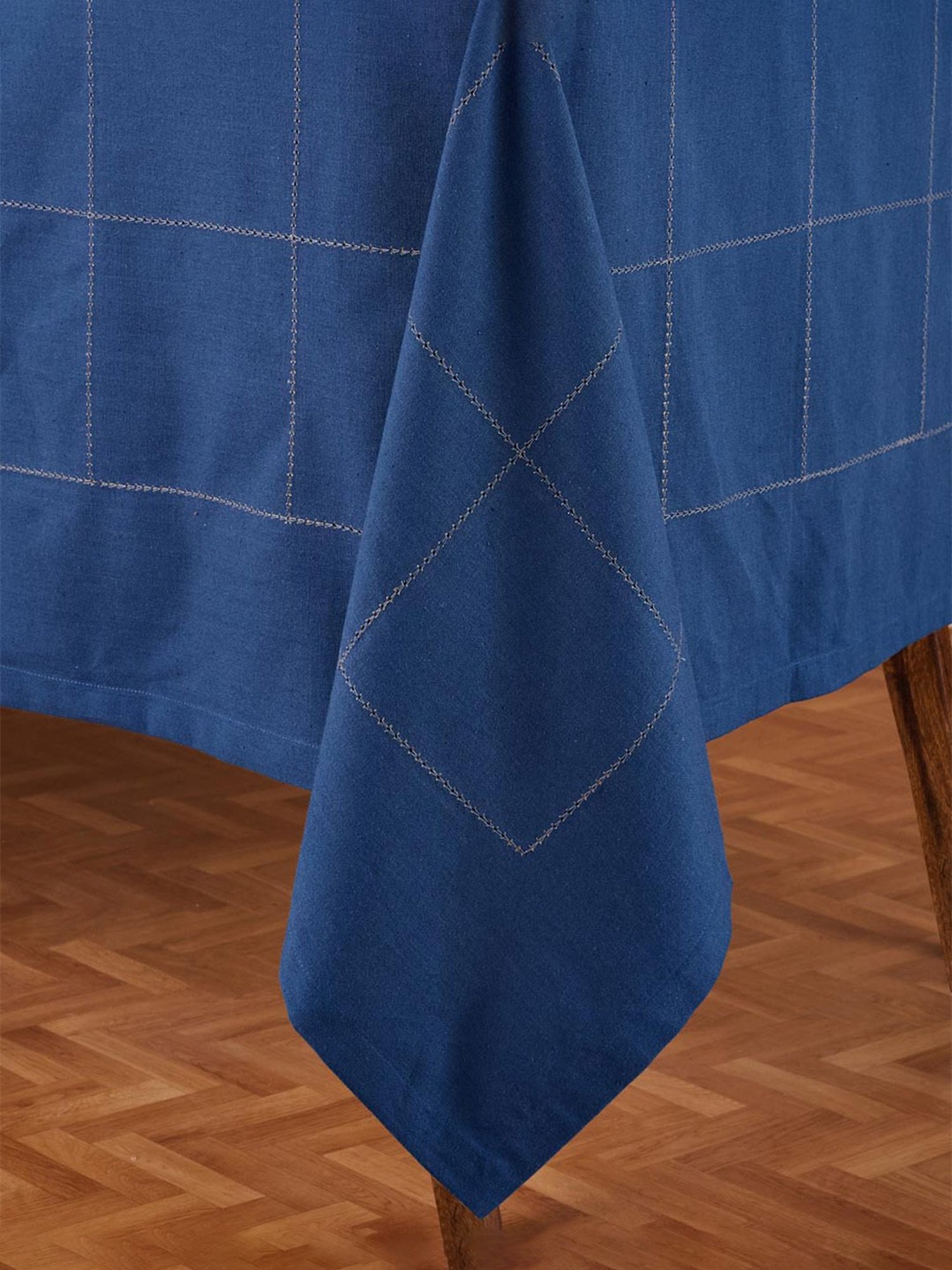 Fabindia Indigo Cotton 86 TC 200 GSM Baasu Table Cover - Set of 4