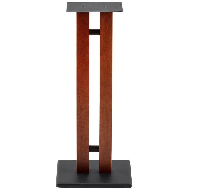 Monolith Speaker Stands - 28 Inch, Cherry (Each), 50lbs Capacity, Adjustable Spikes, Sturdy Construction, Ideal For Home Theater Speakers