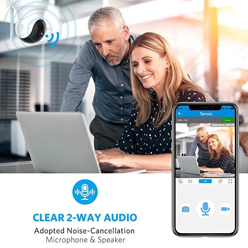 1080P Security Camera Wireless Camera IP Camera with Night Vision 2Way Audio 24Ghz WiFi Indoor Home Dome Camera for Pet Baby Remote Surveillance Monitor with Phone App White