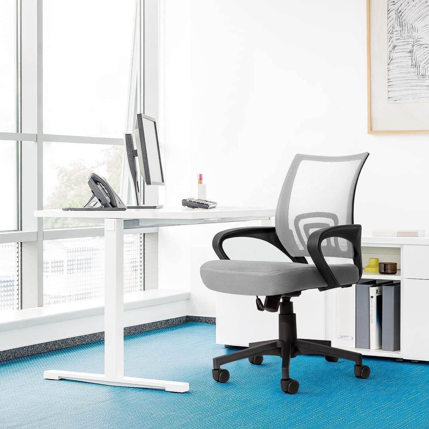 Global Leather Task Chair, Black (8993BK450/550) 